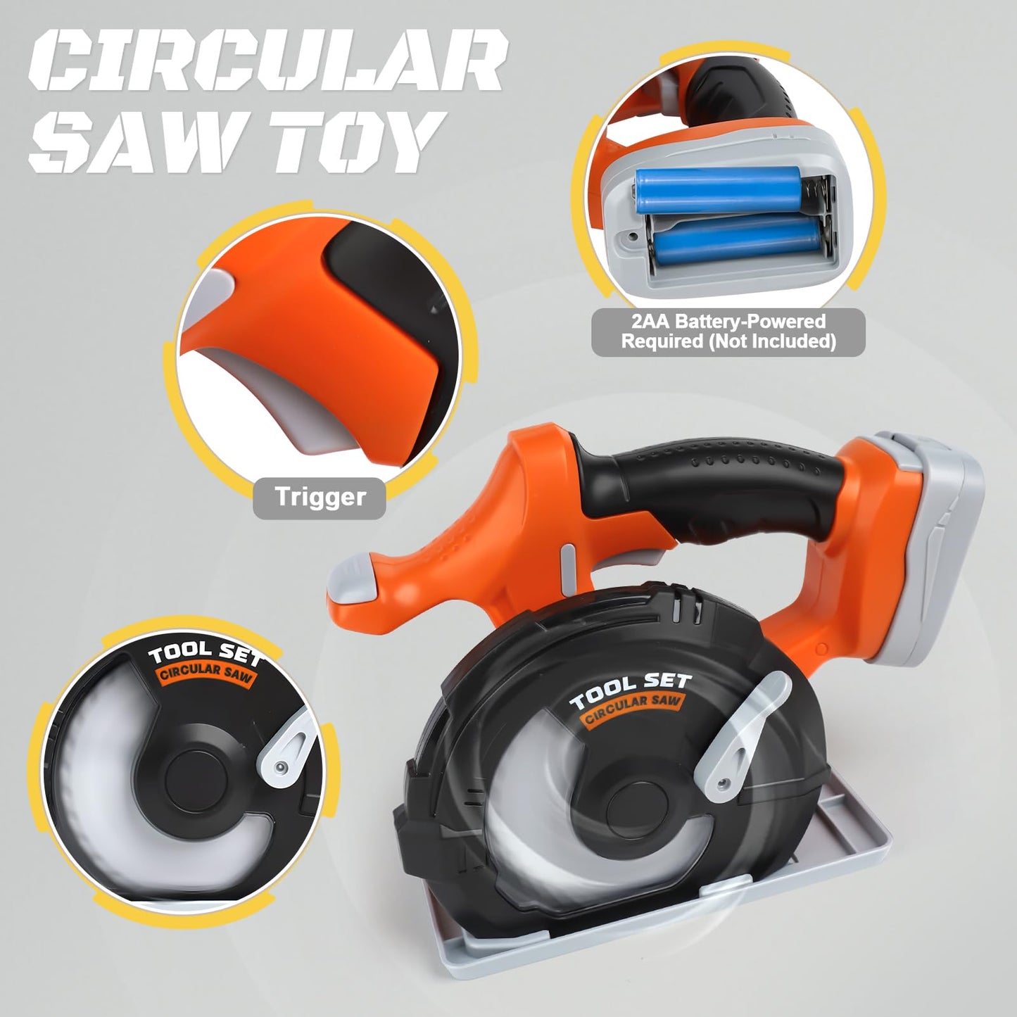 Vanplay Werkzeugkoffer Kinder Spielzeug ab 3 Jahre Werkzeug Kinder mit Motorsäge, Elektrische Bohrmaschine,Kreissäge, Kinderspielzeug ab 3 4 5 6 Jahre