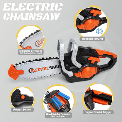 Vanplay Werkzeugkoffer Kinder Spielzeug ab 3 Jahre Werkzeug Kinder mit Motorsäge, Elektrische Bohrmaschine,Kreissäge, Kinderspielzeug ab 3 4 5 6 Jahre