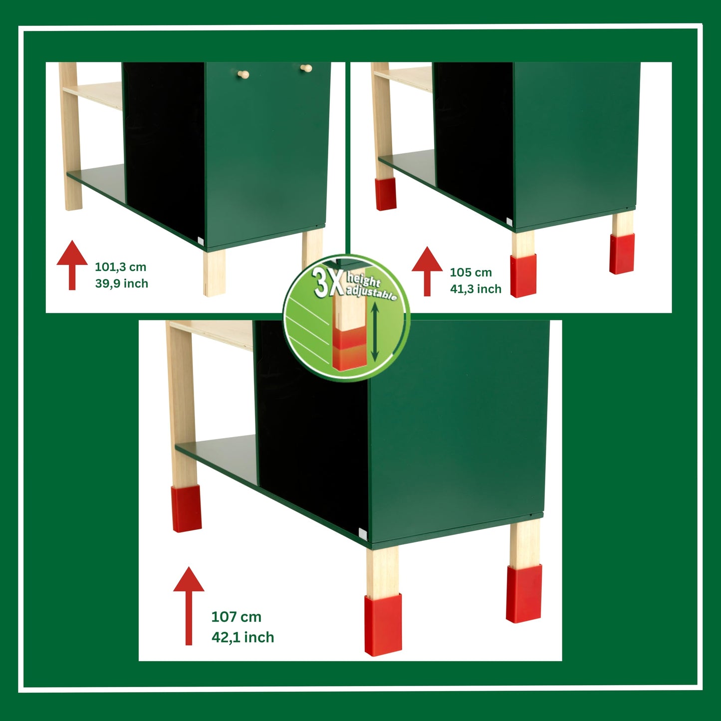 Theo Klein 8734 Bosch Holzwerkbank I Robuste Kinderwerkbank, höhenverstellbar I Elektr. Akkuschrauber, Werkzeuge mit Licht und Sound I Spielzeug für Kinder ab 3 Jahren