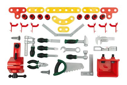 Theo Klein 8580 Bosch Work-Station | 44-teilig | Werkbank inkl. Arbeitssplatte mit Lernfunktion | Maße: 61 cm x 44,5 cm x 101 cm | Spielzeug für Kinder ab 3 Jahren